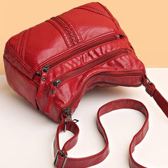 Women's Shoulder Bag Soft PU Leather Zipper Crossbody Bag for Travel