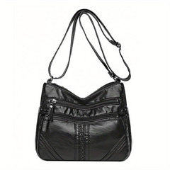 Women's Shoulder Bag Soft PU Leather Zipper Crossbody Bag for Travel