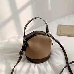 Vintage Suede Bucket Bag Small Stylish Crossbody Bag Women's