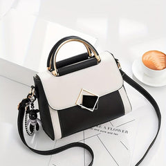 Metal Decor Crossbody Bag Handbag Top Handle Purse