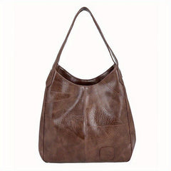 Retro Style Large Capacity Shoulder Bag Soft Handbag