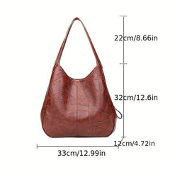 Retro Style Large Capacity Shoulder Bag Soft Handbag
