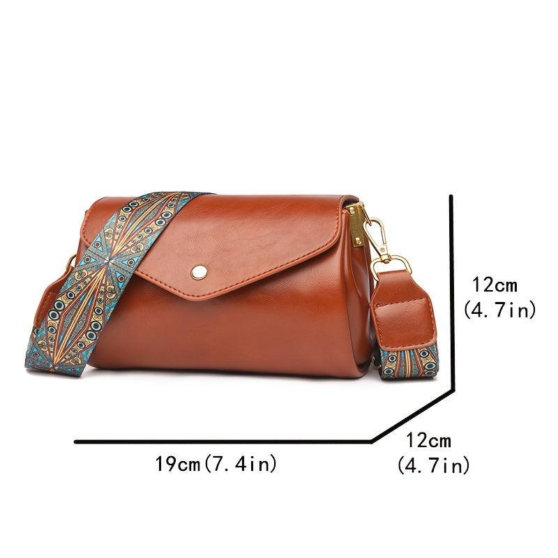Vintage Style Shoulder Bag Flap Purse Crossbody Bag 7 4 4 7 4 7 Inch