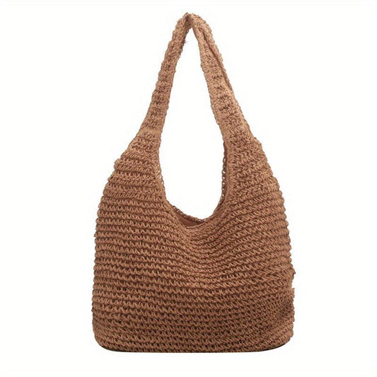 Straw Beach Bag Large Capacity Boho Style Tote Bag