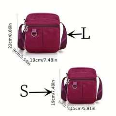 Zipper Square Crossbody Bag Lightweight Messenger Bag
