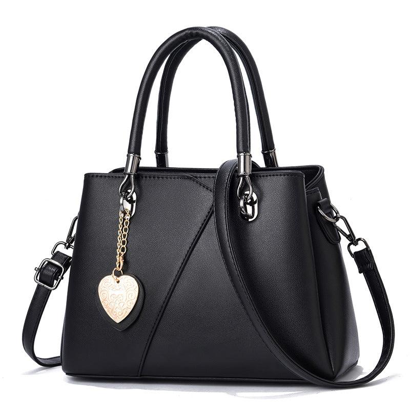 Colorblock Tote Bag All Match Satchel Shoulder Bag With Pendant