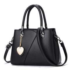 Colorblock Tote Bag All Match Satchel Shoulder Bag With Pendant