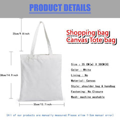 Printed Canvas Shopping Bag Lightweight Shoulder Tote Bag