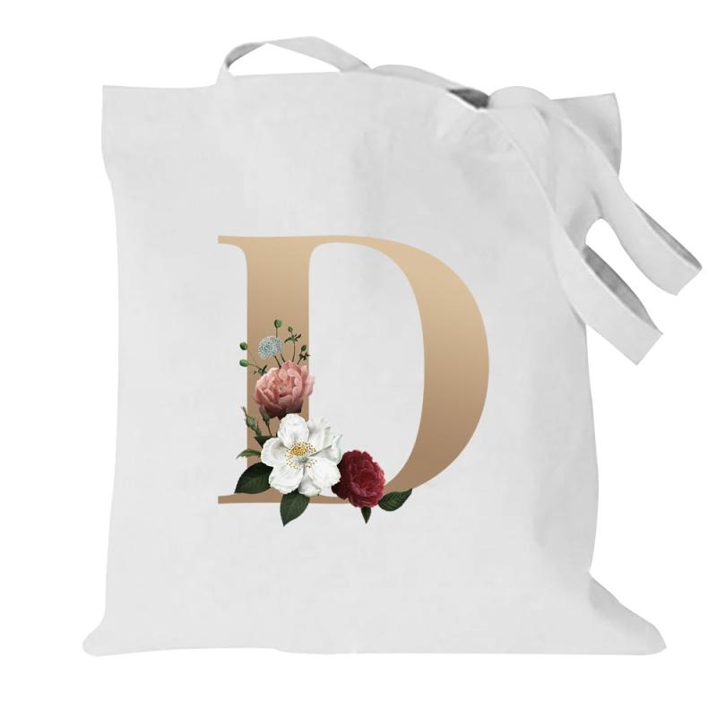 Printed Canvas Shopping Bag Lightweight Shoulder Tote Bag