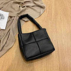 Minimalist Quilted Puffy Satchel Bag - Stylish Handbag For Work