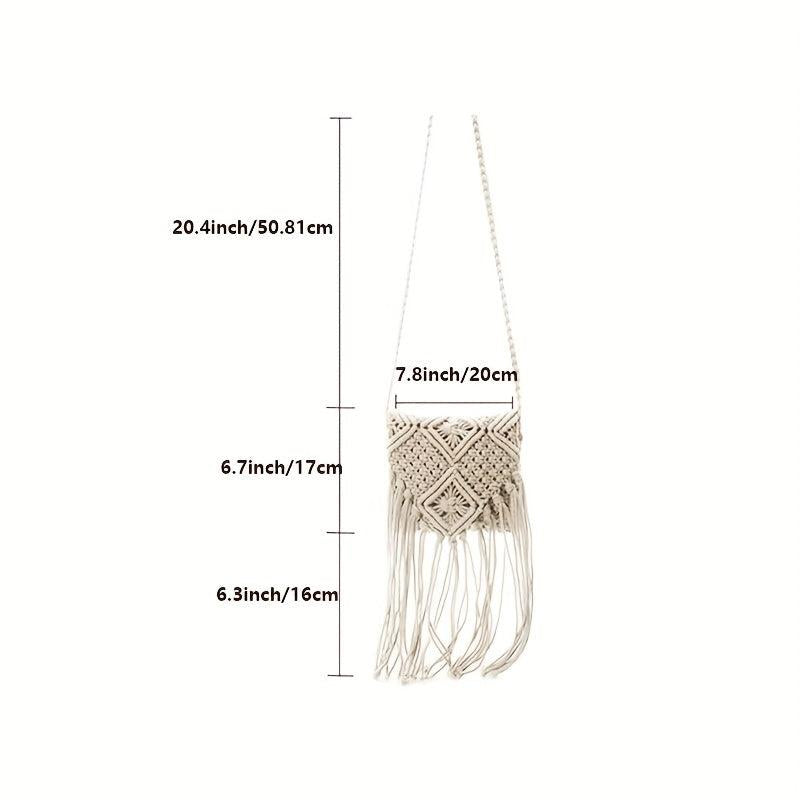 Women's Tassel Crochet Bag Fringed Bohemian Crossbody Bag