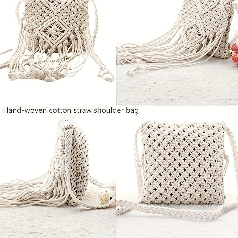 Women's Tassel Crochet Bag Fringed Bohemian Crossbody Bag