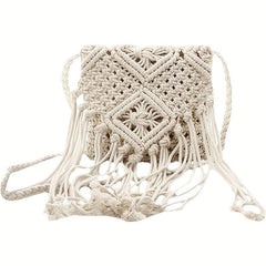 Women's Tassel Crochet Bag Fringed Bohemian Crossbody Bag