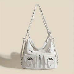 Casual Hobo Shoulder Bag with Front Pockets