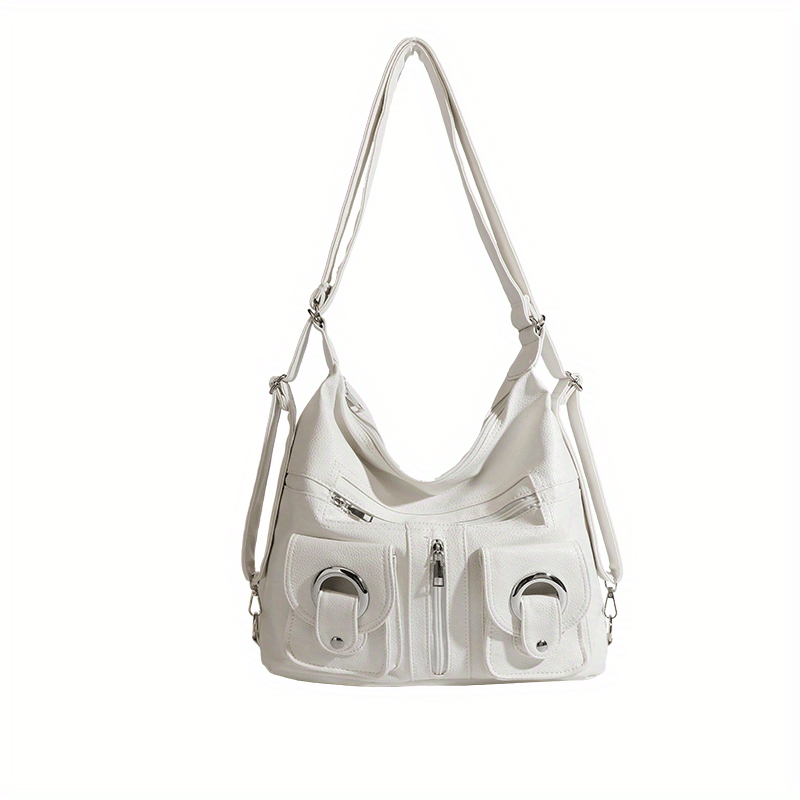 Casual Hobo Shoulder Bag with Front Pockets