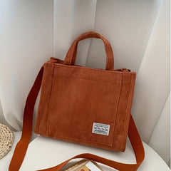 Minimalist Corduroy Square Shoulder Bag All Match Crossbody Bag