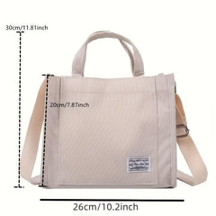 Minimalist Corduroy Square Shoulder Bag All Match Crossbody Bag