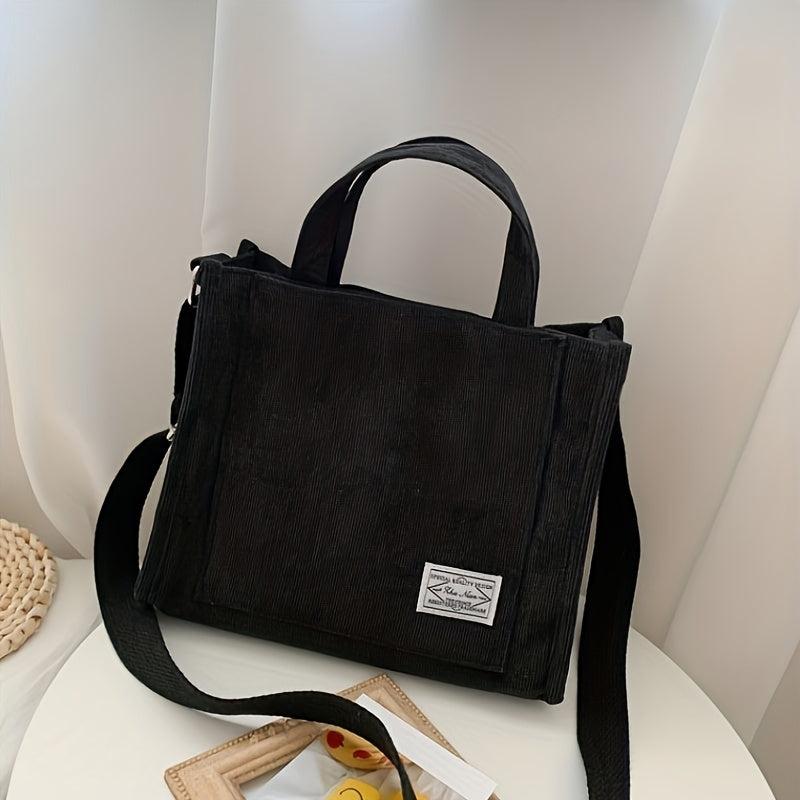 Minimalist Corduroy Square Shoulder Bag All Match Crossbody Bag