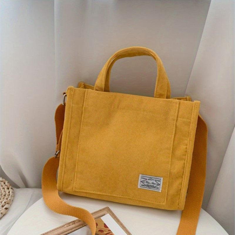 Minimalist Corduroy Square Shoulder Bag All Match Crossbody Bag