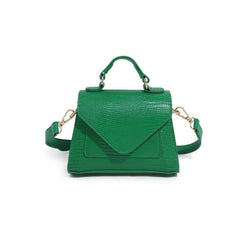 Minimalist Snakeskin Embossed Flap Satchel Bag for Women
