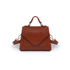 Minimalist Snakeskin Embossed Flap Satchel Bag for Women
