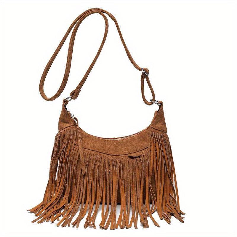 Vintage Style Fringe Shoulder Bag Large Capacity Crossbody Bag