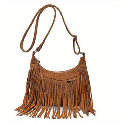Vintage Style Fringe Shoulder Bag Large Capacity Crossbody Bag
