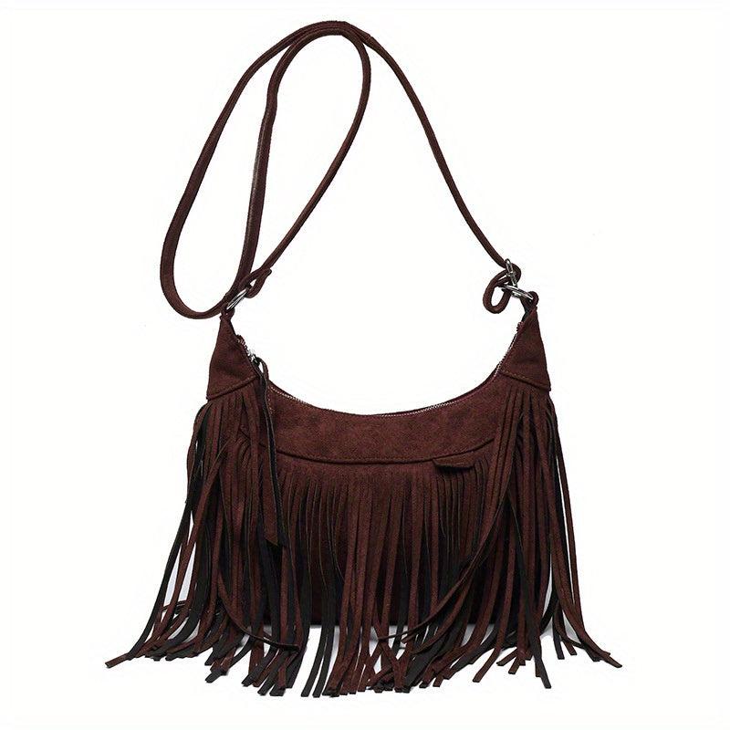 Vintage Style Fringe Shoulder Bag Large Capacity Crossbody Bag