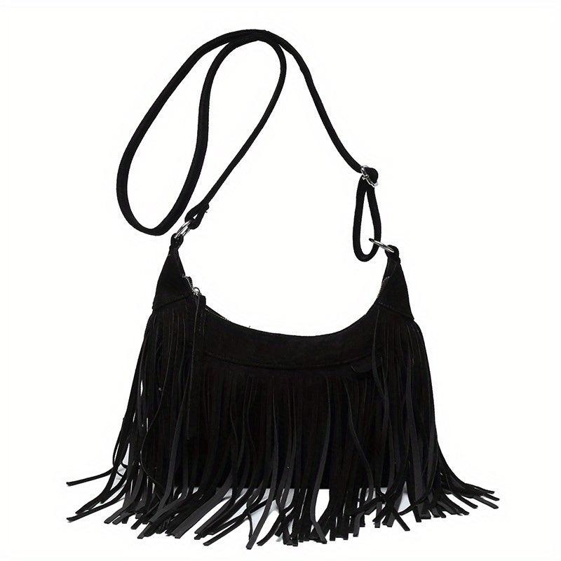 Vintage Style Fringe Shoulder Bag Large Capacity Crossbody Bag