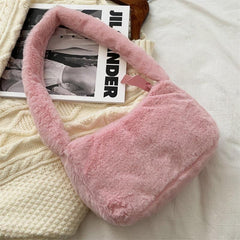 Fluffy Underarm Bag Minimalist Style