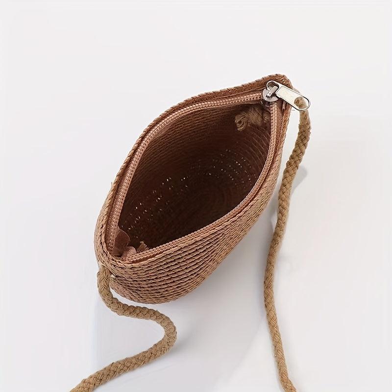 Boho Style Straw Crossbody Bag for Women