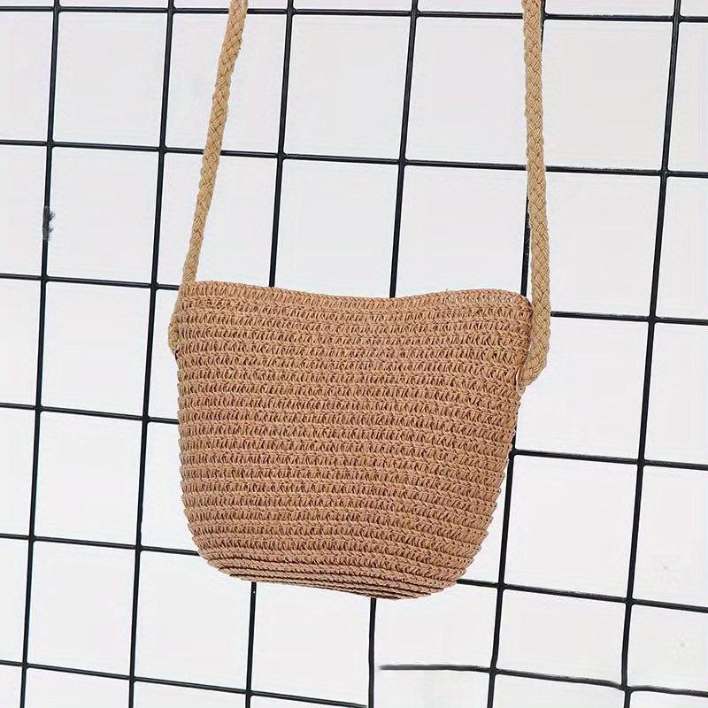 Boho Style Straw Crossbody Bag for Women