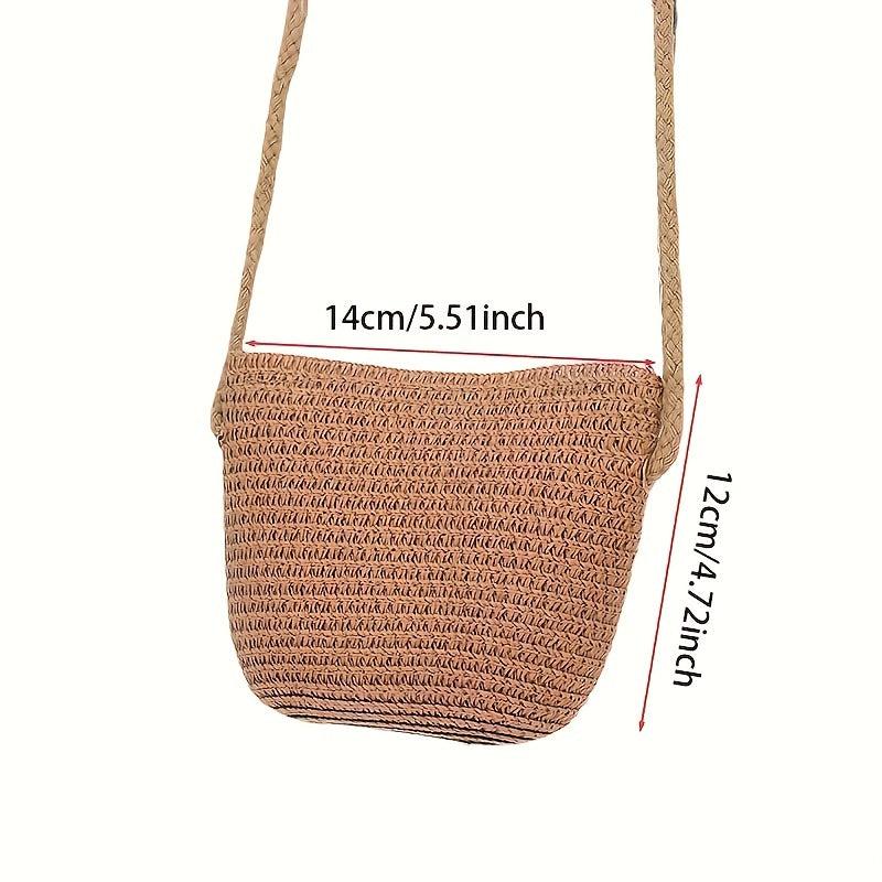 Boho Style Straw Crossbody Bag for Women