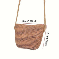 Boho Style Straw Crossbody Bag for Women