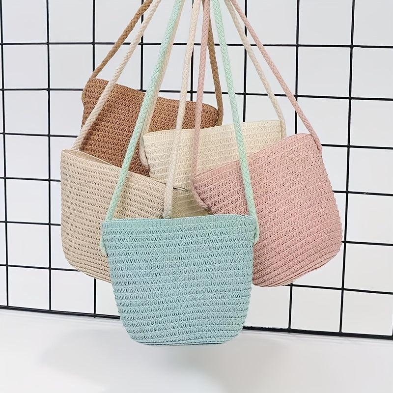 Boho Style Straw Crossbody Bag for Women