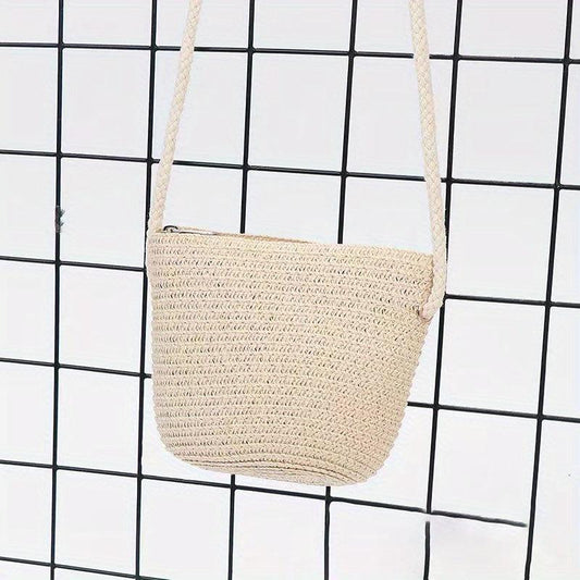 Boho Style Straw Crossbody Bag for Women