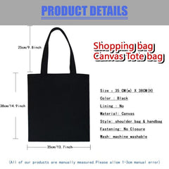 Flower Letter Print Tote Bag Travel Shoulder Bag