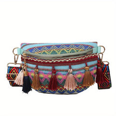 Boho Embroidered Crossbody Bag Vintage Style Chest Bag Women's Boho Bag