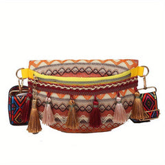 Boho Embroidered Crossbody Bag Vintage Style Chest Bag Women's Boho Bag