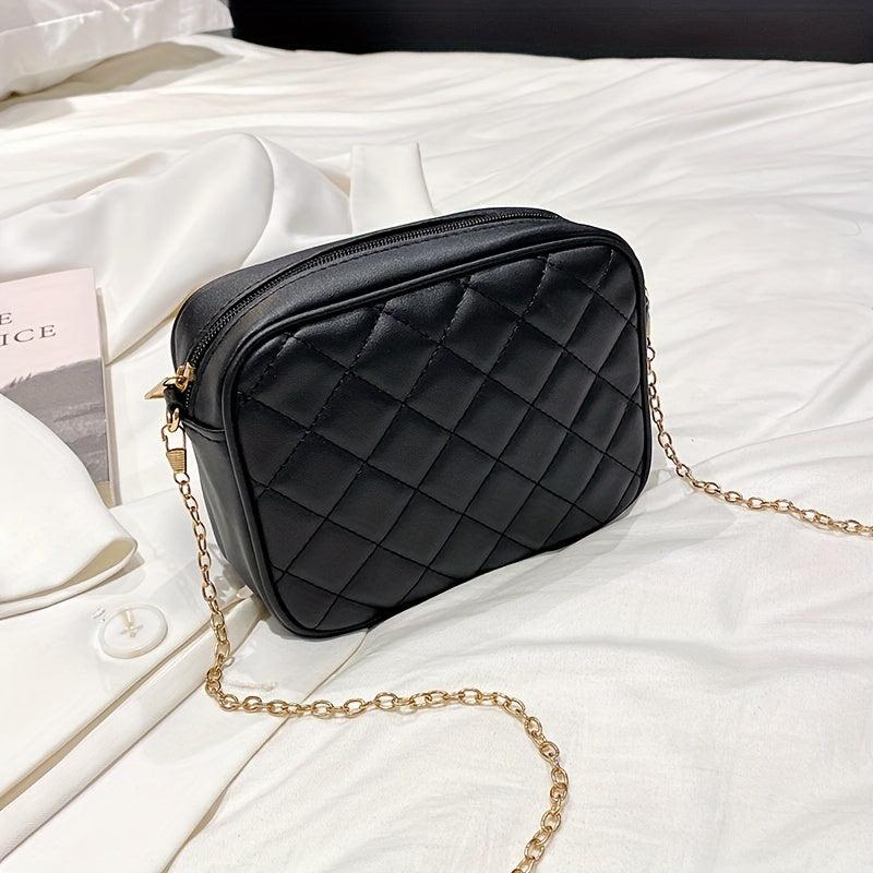 Quilted Shoulder Bag Solid Casual Versatile Faux Leather Crossbody Purse