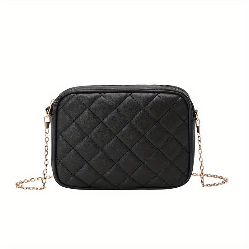 Quilted Shoulder Bag Solid Casual Versatile Faux Leather Crossbody Purse