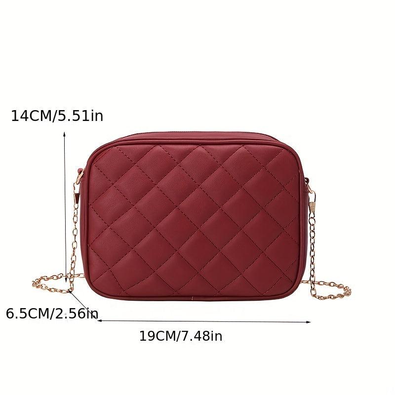 Quilted Shoulder Bag Solid Casual Versatile Faux Leather Crossbody Purse