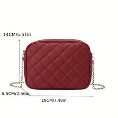 Quilted Shoulder Bag Solid Casual Versatile Faux Leather Crossbody Purse