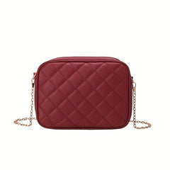 Quilted Shoulder Bag Solid Casual Versatile Faux Leather Crossbody Purse