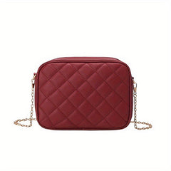 Quilted Shoulder Bag Solid Casual Versatile Faux Leather Crossbody Purse