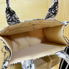 Jungle Animal Plant Graphic Tote Bag Large Capacity Canvas Shoulder Bag