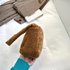Plush Underarm Bag Solid Shoulder Bag Women's Niche Handbag