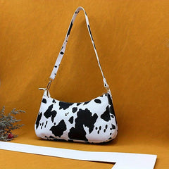 Crocodile Textured Underarm Bag PU Shoulder Handbag