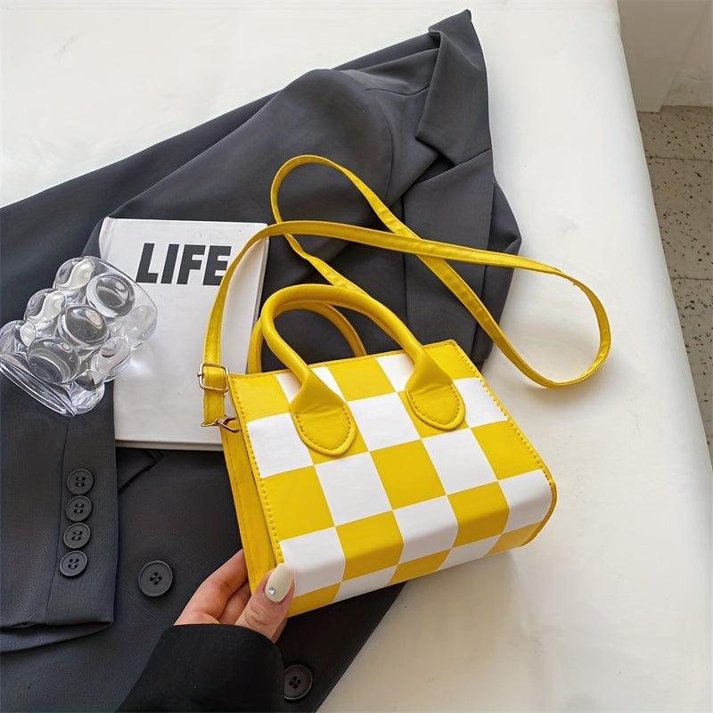 Checkerboard Pattern Small Bag Stylish Shoulder Bag Niche Satchel Bag