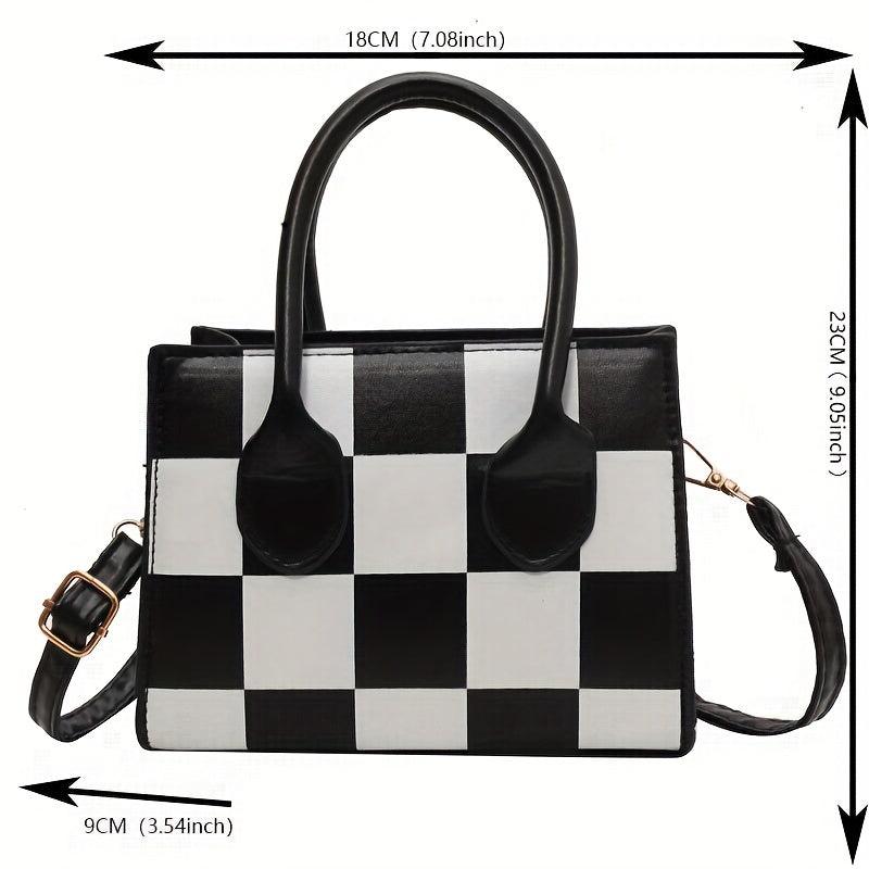 Checkerboard Pattern Small Bag Stylish Shoulder Bag Niche Satchel Bag